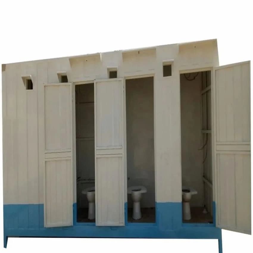 MS Rectangular Mild Steel Portable Toilet, No. Of Compartments: 3