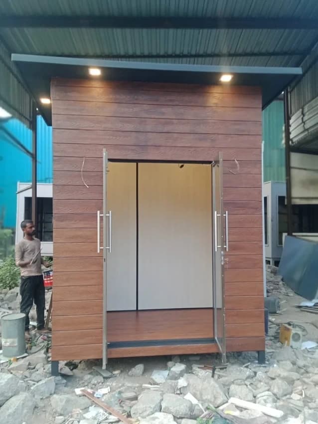 Rectangular wooden Portable Security Cabins, For Guard Room