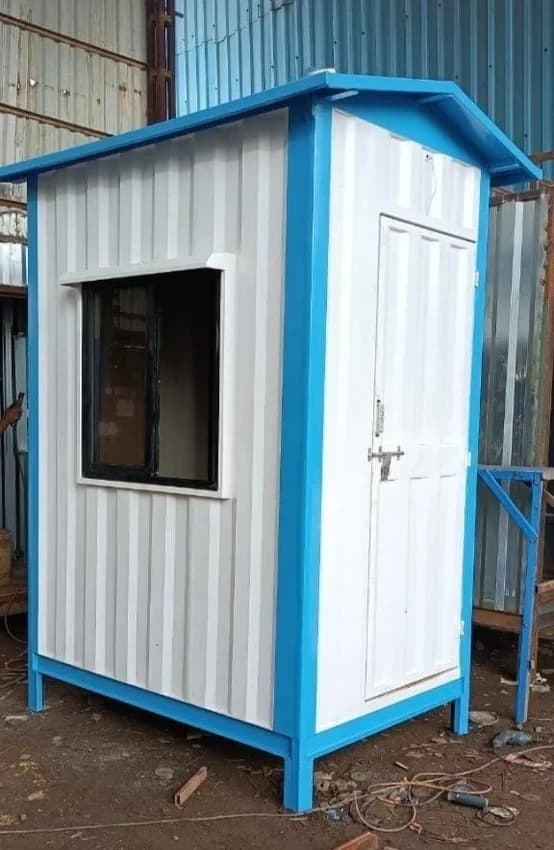 Prefabricated Rectangular Security Guard Cabin (MS/GI) - 6 x 4 ft