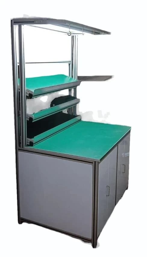 Aluminium Esd workstation with box and tool hanging provision, For Workshop