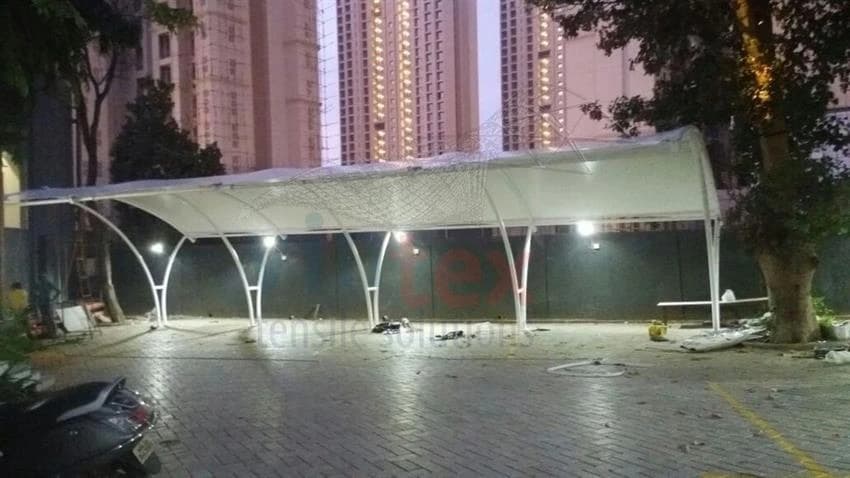 Tunnel PVC(Cover) Car Parking Tensile Structure, Paint Coated