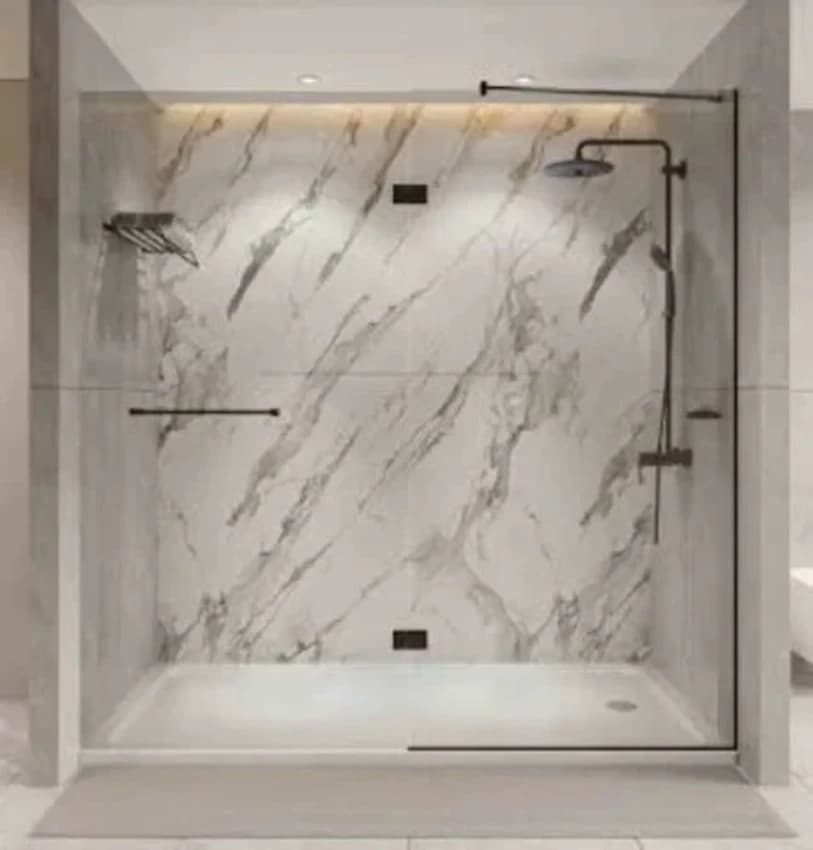 Shower Enclosure With Hafele Fittings And Saint Gobain Toughned Glass