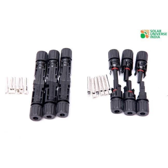 SUI Mc4 Connectors for Solar Panel (4 Pair, Black)