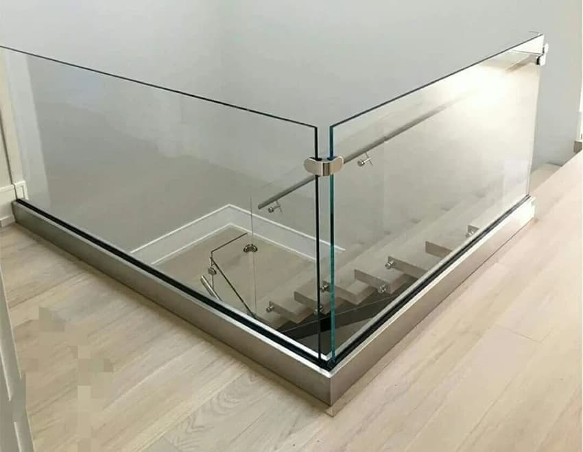12mm Tempered Glass Continuous Profile Aluminium Frameless Railing