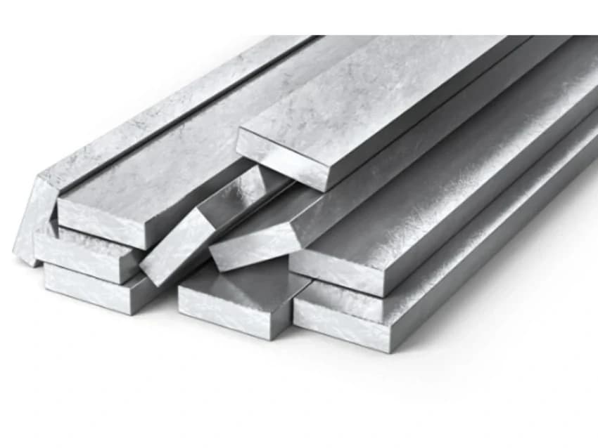 Silver Anodised Aluminium Flat Bars, 6082, 8 mm