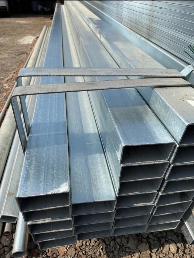 Hot Dip Galvanized GI Rectangular Pipe (6m) - Heavy Wall Thickness, 50mm Nominal Diameter