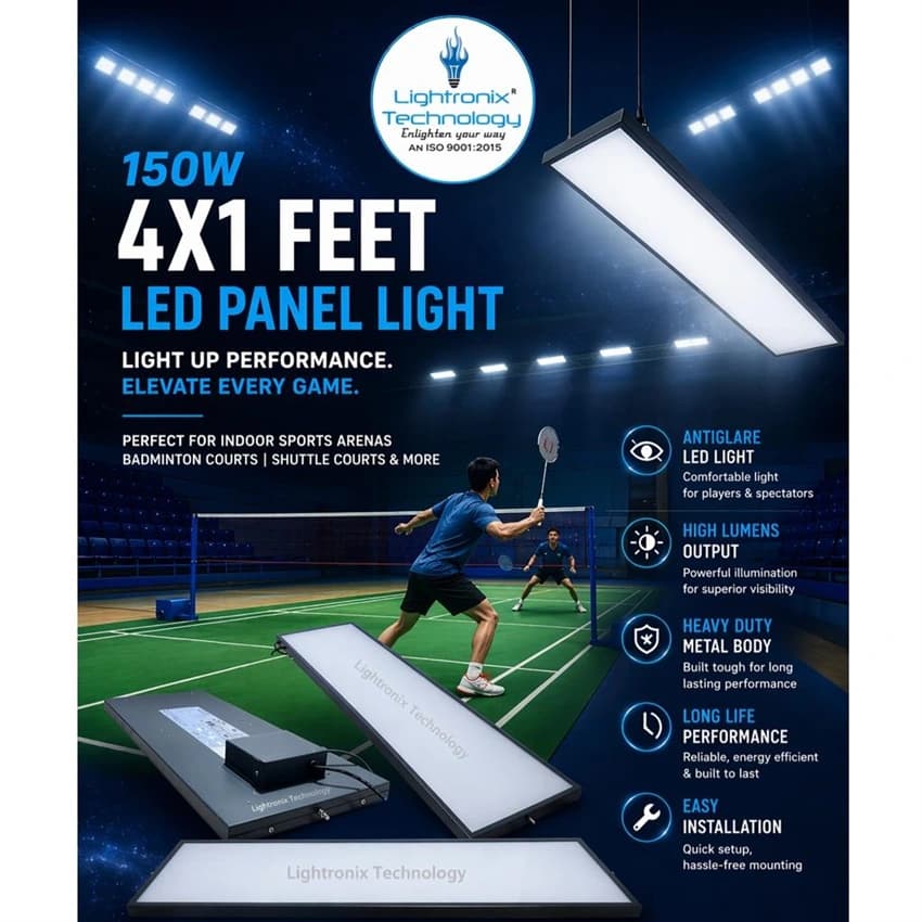 Badminton court lighting 150 Watt 4x1 feet