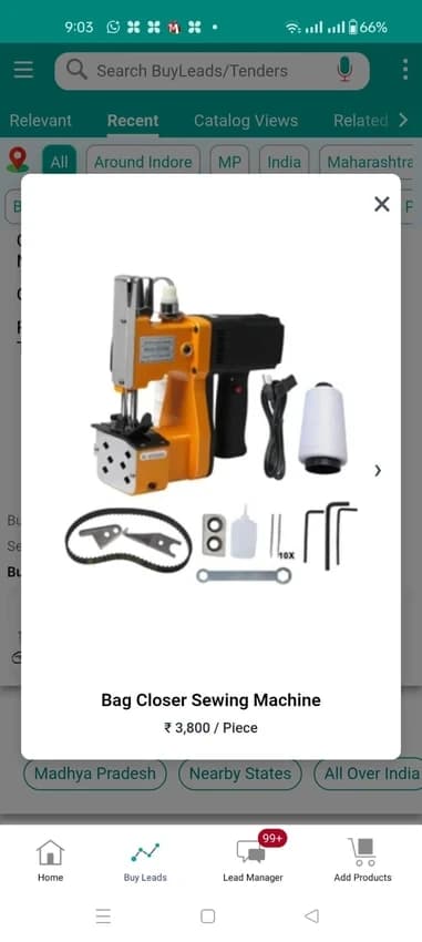 Double Thread Bag Closer Machine