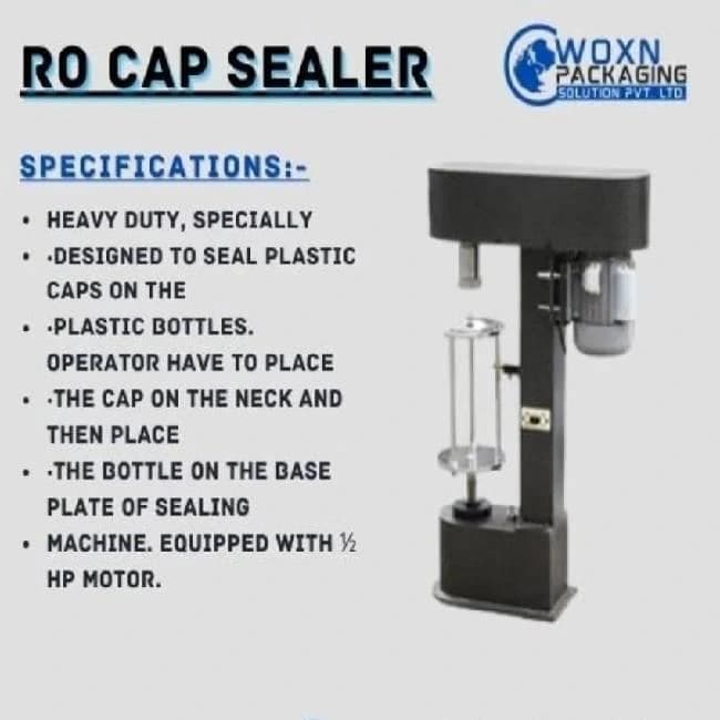 Semi Automatic RO CAP SEALER, 50kg Approx