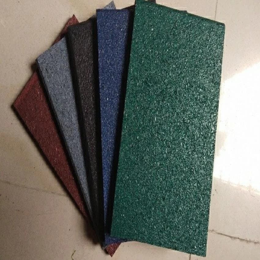 Multicolor Gym Rubber Tiles, Thickness: 10-15 mm, Size: Custom