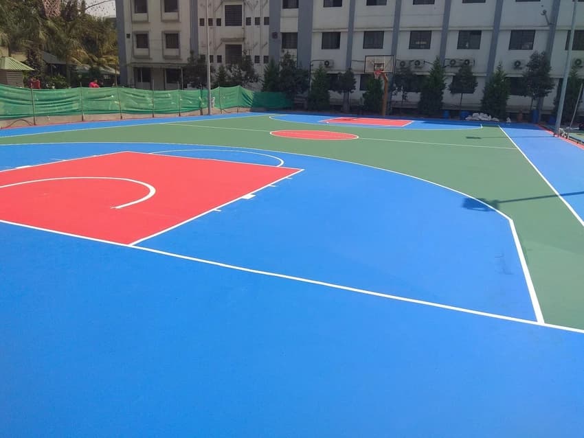 Acrylic Glossy 5 mm Fixed Synthetic Basketball Court