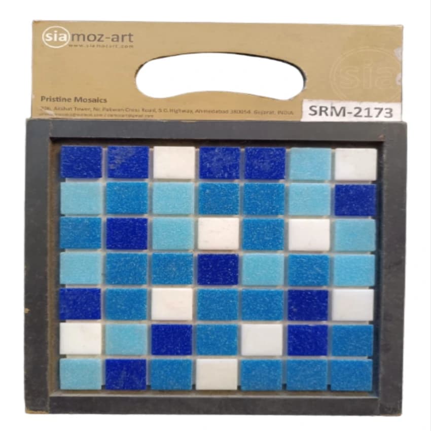 Marble Blue Siamoz-art SRM-2173 Glass Mosaic Tile, For Swimming Pool Tiling, Thickness: 6 mm