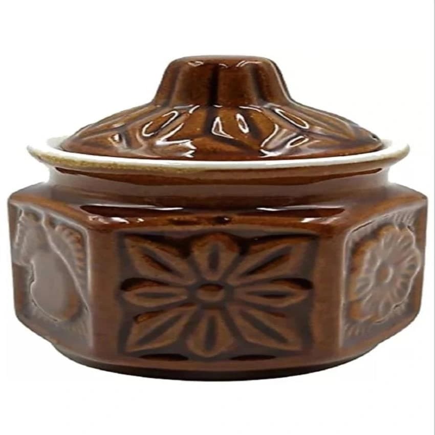 Dark Brown Ceramic Pickle Jar