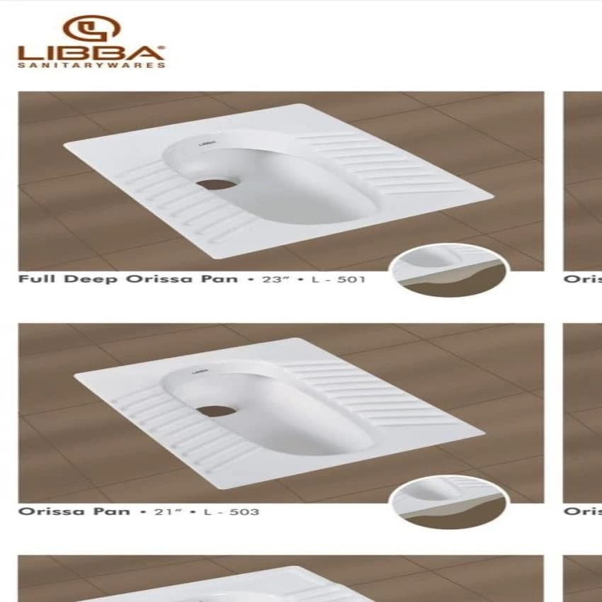Open Front White Rural Pans, For Bathroom Fitting, Size/Dimension: 23