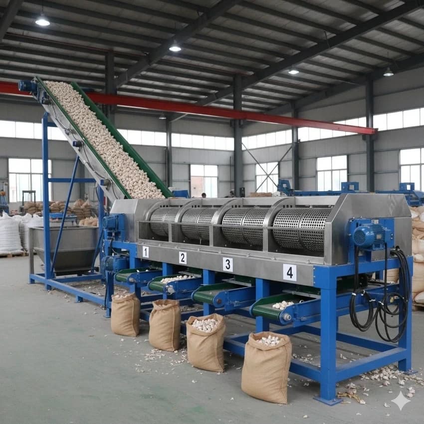 Semi Automatic 5 TPH Garlic Grading Machine
