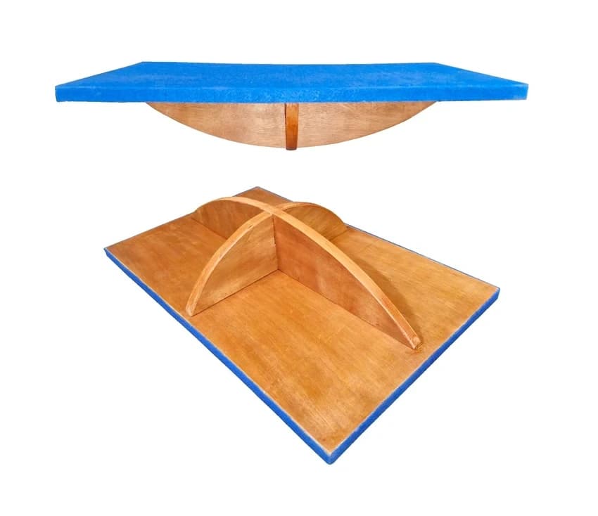 Wobble Balance Board 40cm Wood With Mat For Physio Center (120kg)