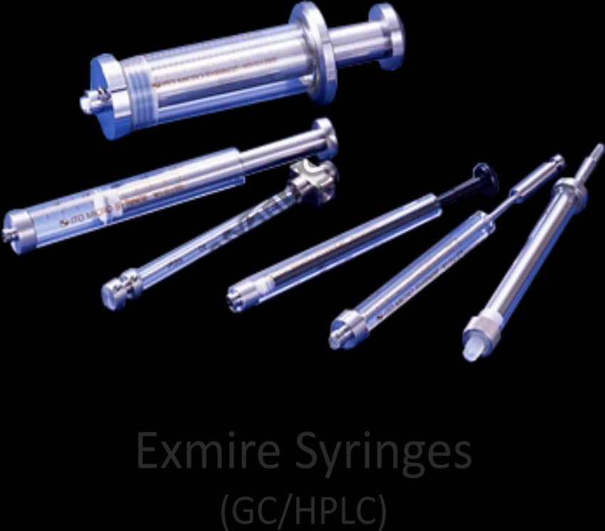 Glass Exmire Syringes for GC/HPLC, For Hplc,Gc (sample Injection), 5 Micro Ltr To 1000 Micro Ltr