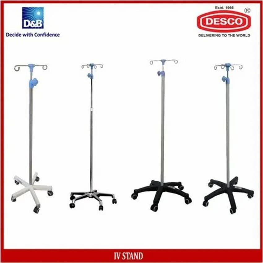 IV Stand Desco, For Hospital, Plastic