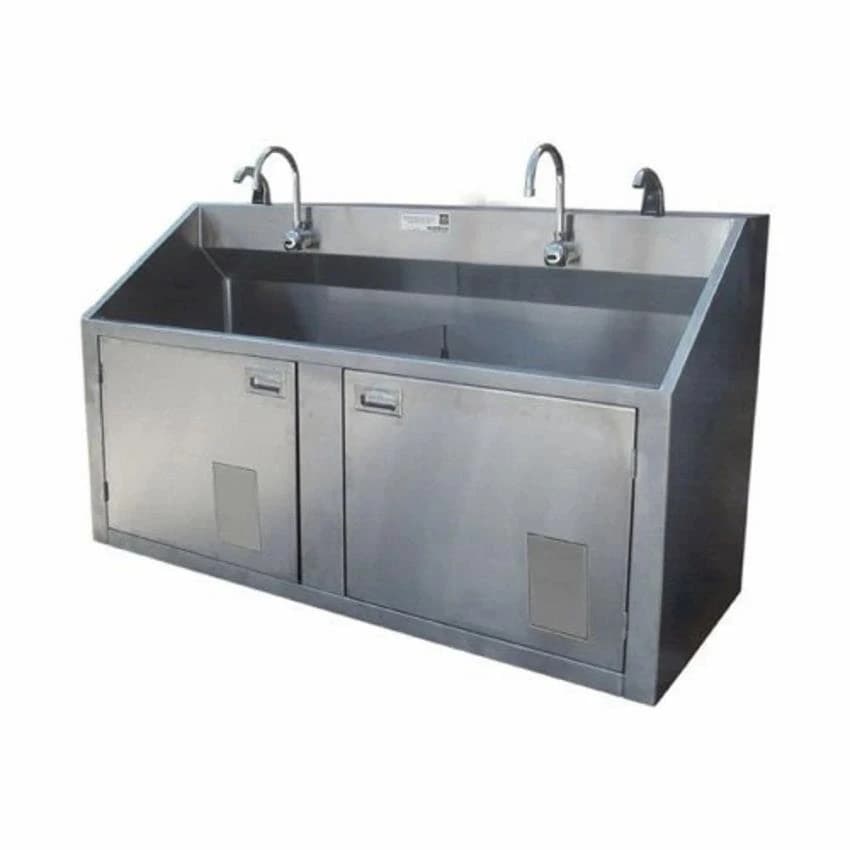 Stainless Steel Sheet Single-Station Ss Scrub Station, For Hospital, Foot