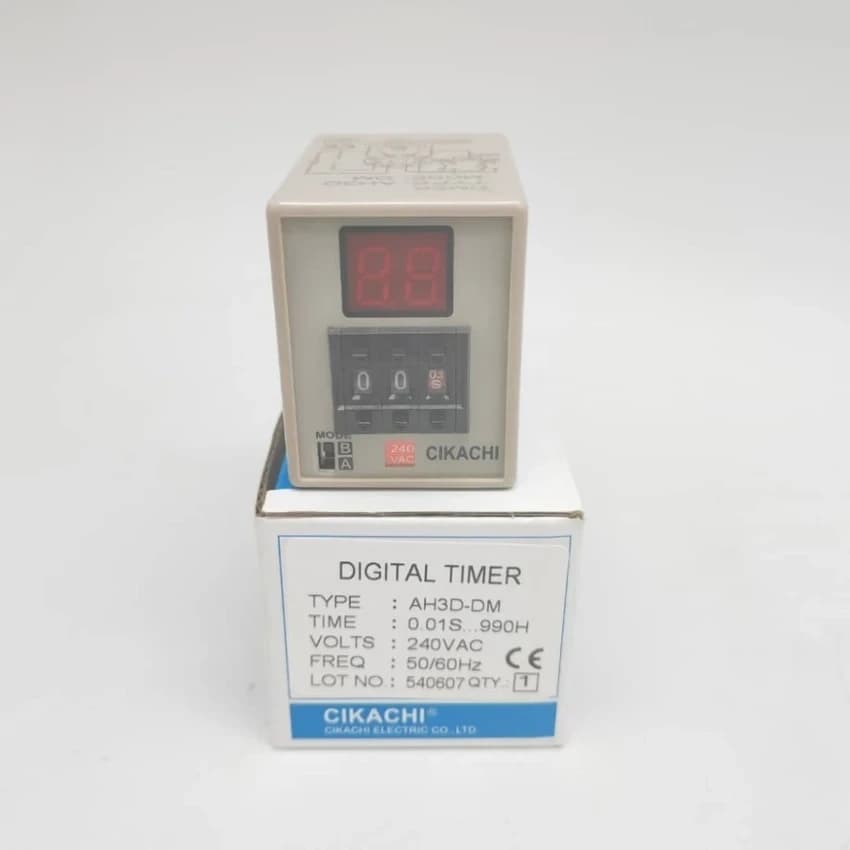 Industrial CIKACHI AH3D-DM Double Contact Multi Range Digital Timer, Supply voltage: 230 V AC