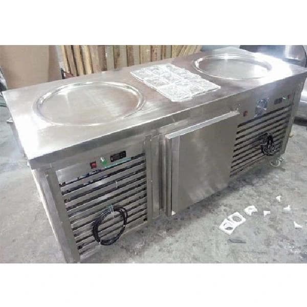 Double Pan Ice Cream Roll Machine