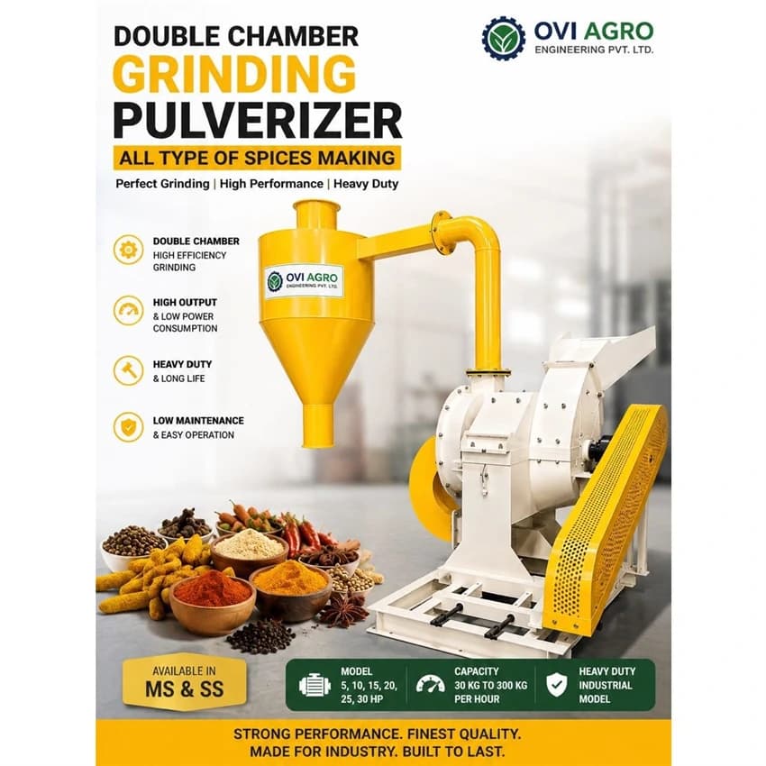 Double Chamber Masala Pulverizer Machine 5 HP