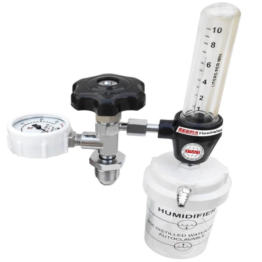 Seema Oxy Flow Meter / Fine Adjustment Valve With Flowmeter And Humidifier Bottle