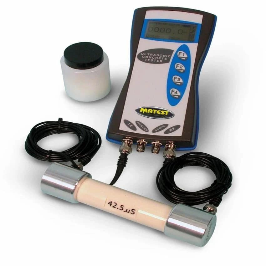 Powder Coated Mild Steel Ultrasonic Pulse Velocity Tester, Capacity: 50 Measures, L220XH225XP250MM