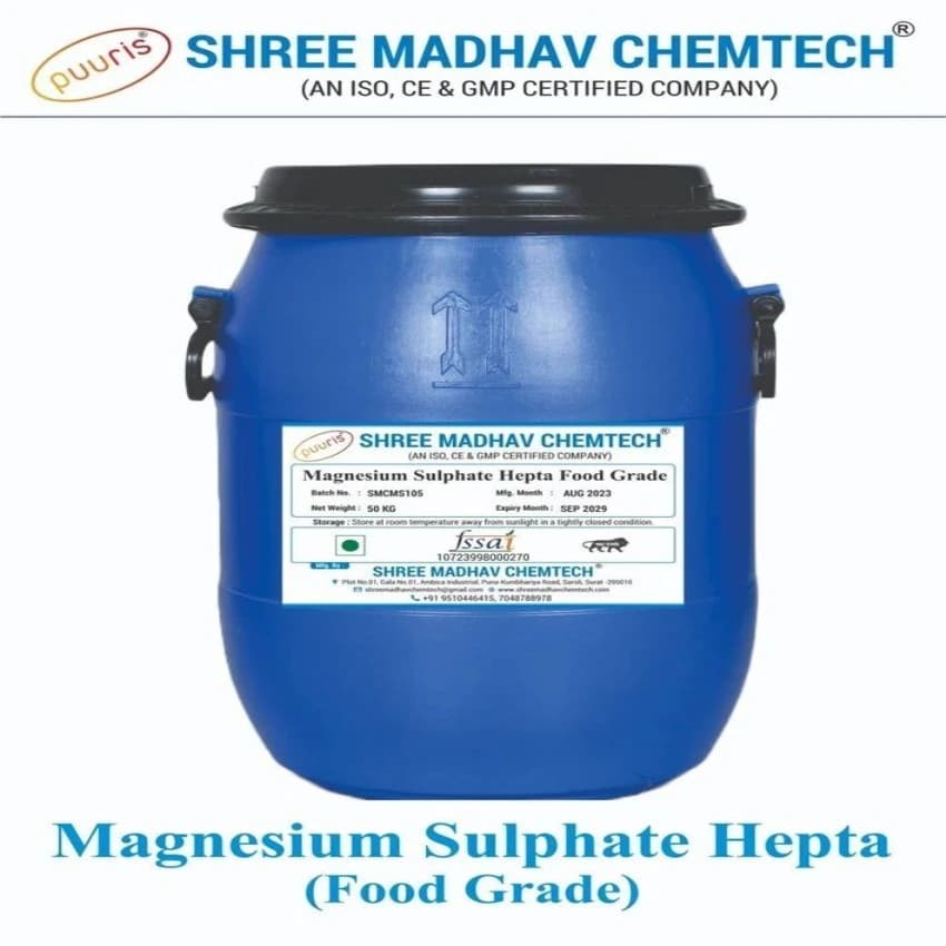 IP 99.50%+ Food Grade Drinking Water Minerals, Drum, 50 kg