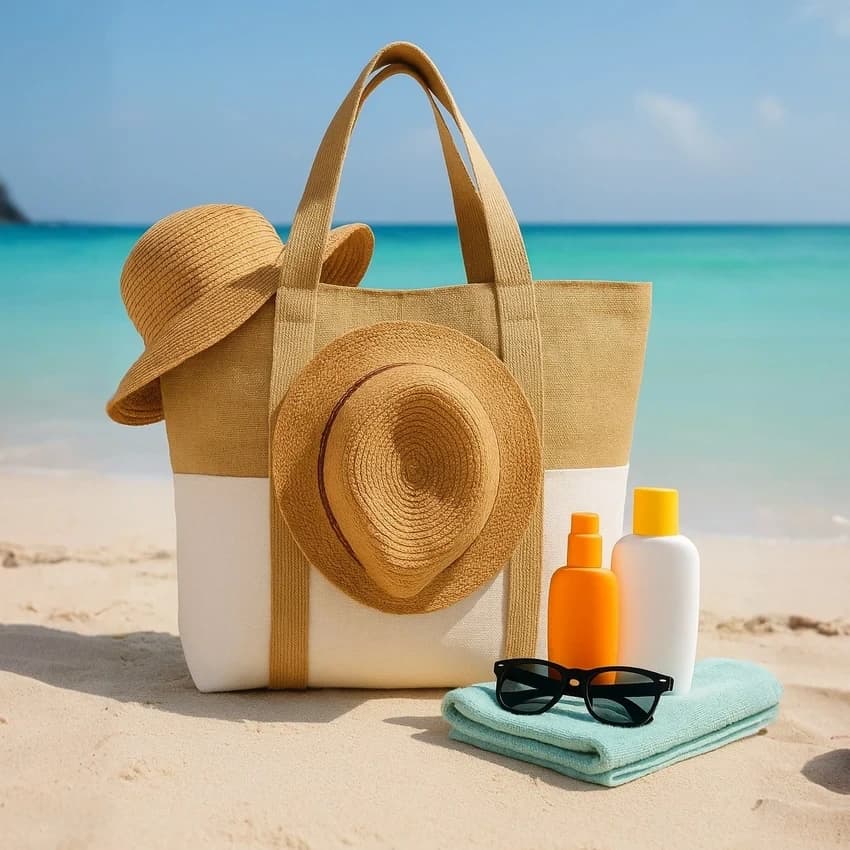 Plain Juco Beach Bags, Tote Bag, 18x20 inch