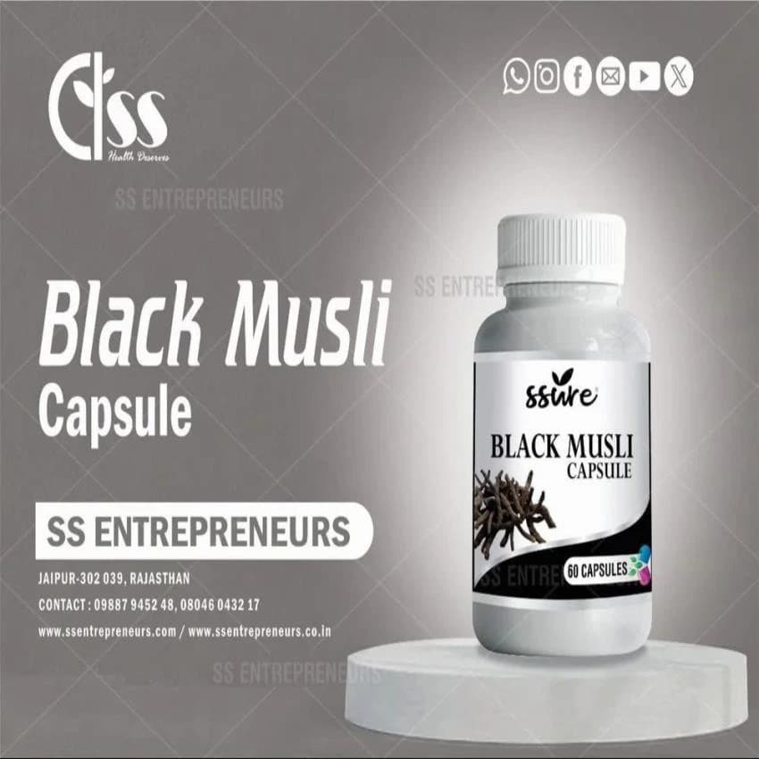 Herbal Curculigo Orchioides Black Musli Capsules, Packaging Type: Bottle, Packaging Size: 30 Capsule