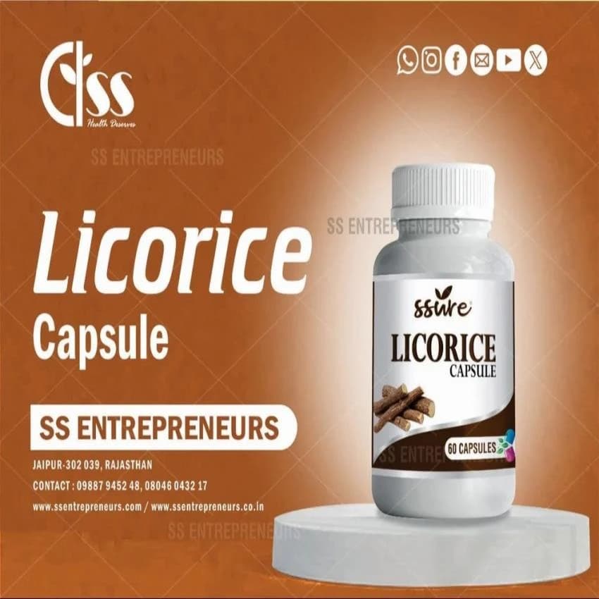 Licorice Capsules, Glycyrrhiza Glabra, Packaging Size: 60 Capsule