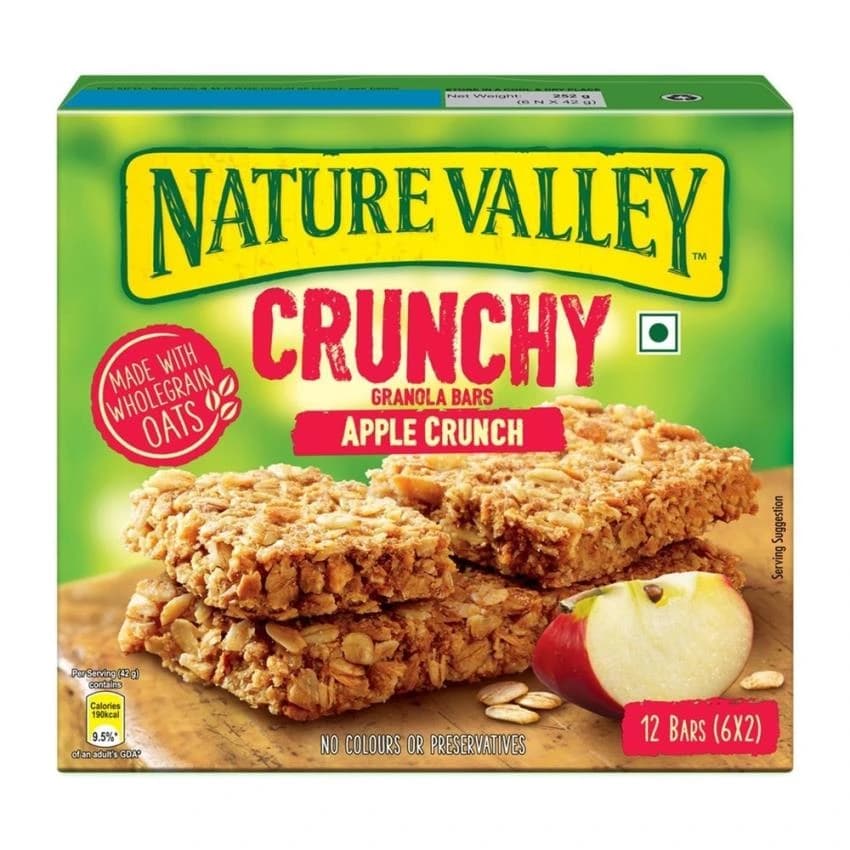 Apple Nature Valley Crunchy Granola Bars Multigrain Energy Bars, 252