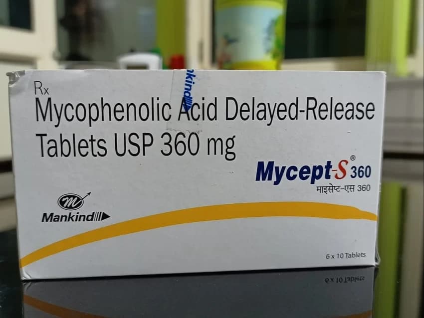 Mycept S Mycophenolic Acid Delayed Release Tablets, 360 mg