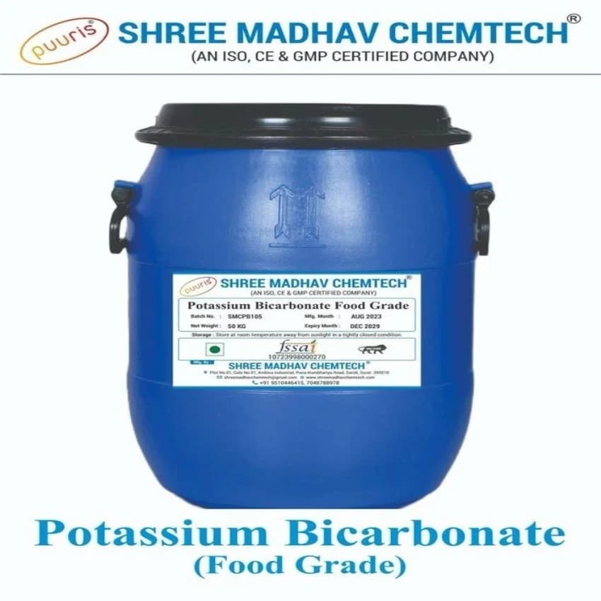 White PUURIS Potassium Bi Carbonate Food Grade, SHREE MADHAV CHEMTECH, 25 & 50 KG