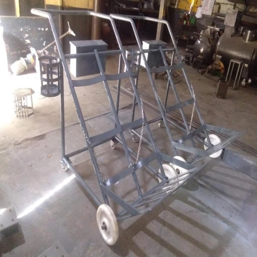 Mild Steel Double Gas Cylinder Trolley, Model Name/Number: MIPL00218