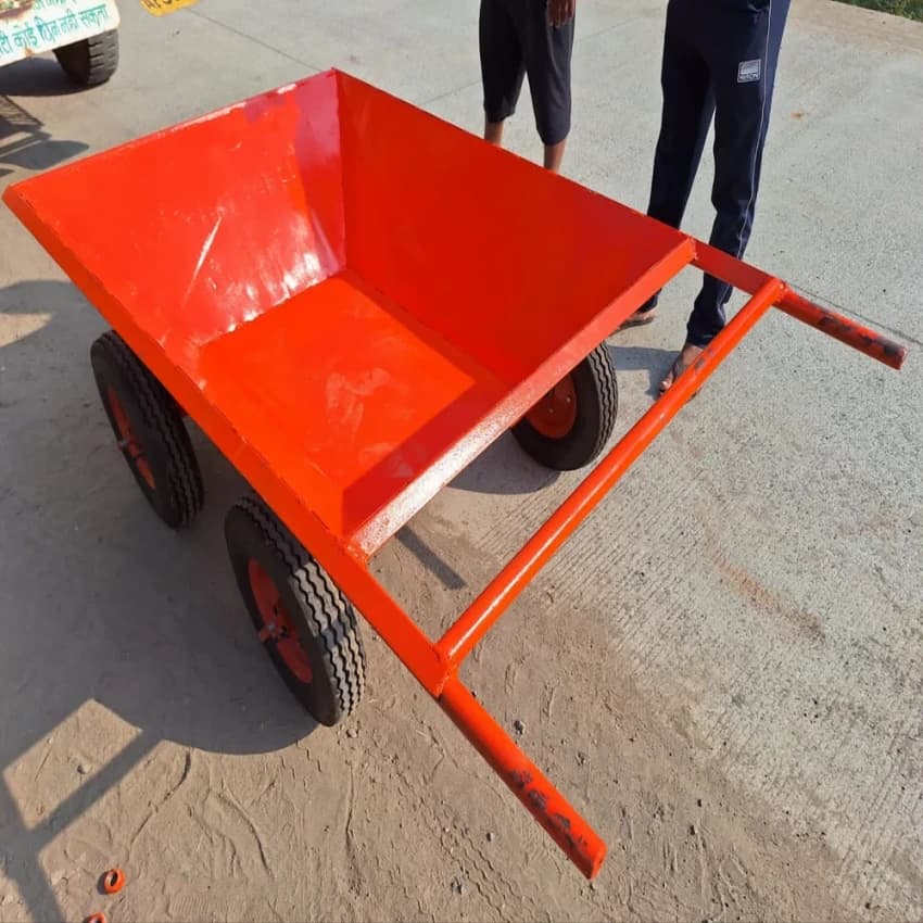 Mild Steel Heavy Deauty Construction Trolley, For Material Handling, Load Capacity(kg): 350 Kg