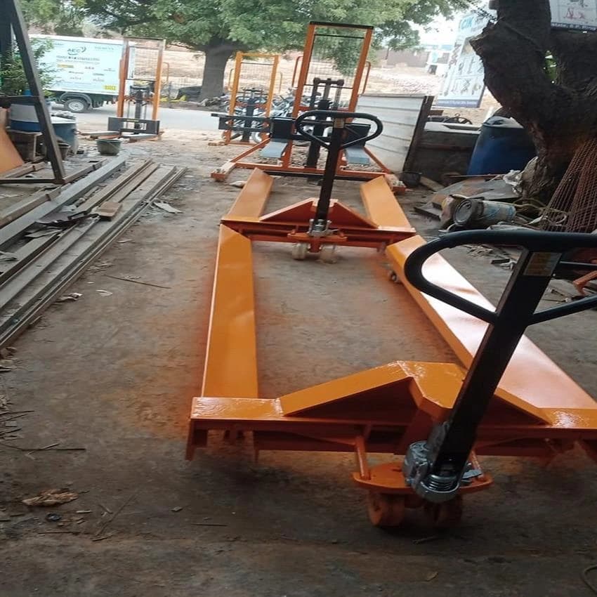 Orange Cloth Roll Pallet Trolley