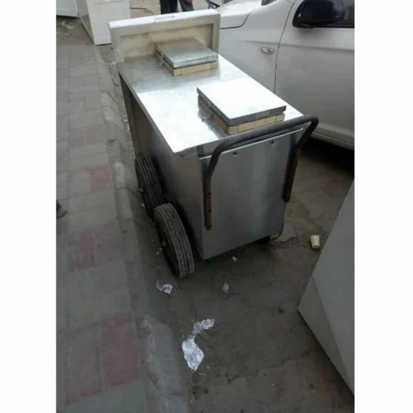 Mild Steel silver MS Kulfi Trolley