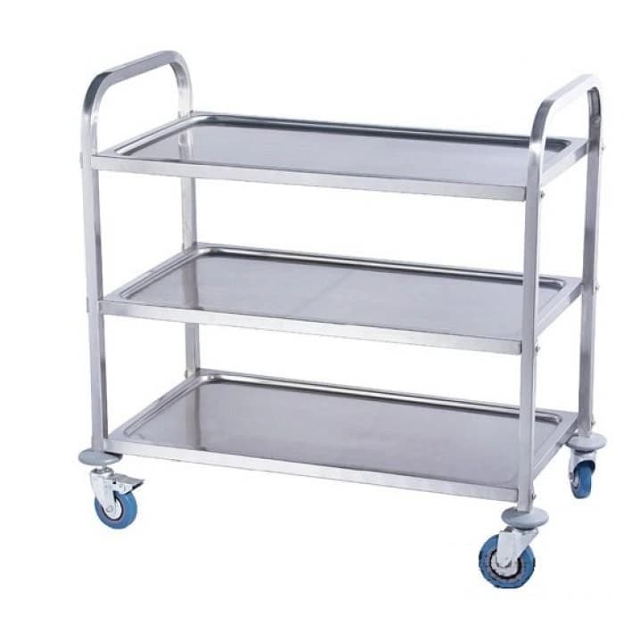 Silver Stainless Steel Kitchen Trolley
