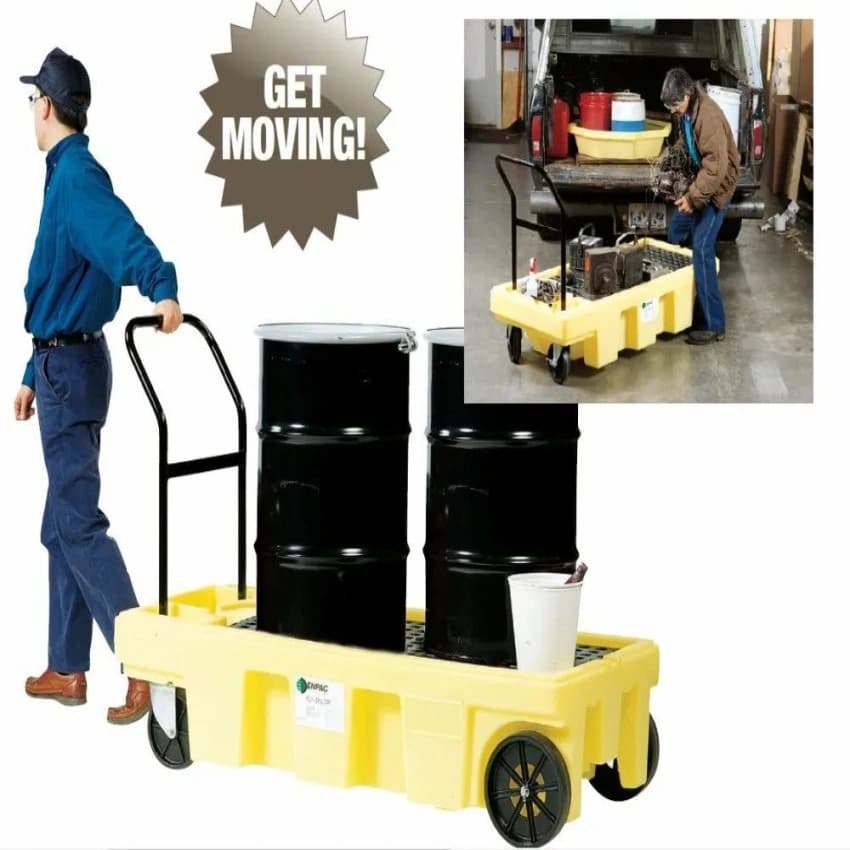 Four-Wheel Poly-Spill Cart for Industrial