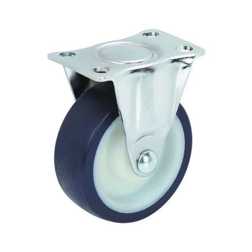 RUBBER 4X2.5 Fixed Wheel Caster., Size: 2"" To 10""