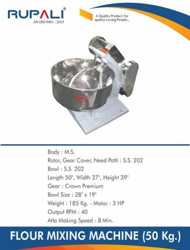 Automatic Stainless Steel Dough Kneading Machine 50 Kg