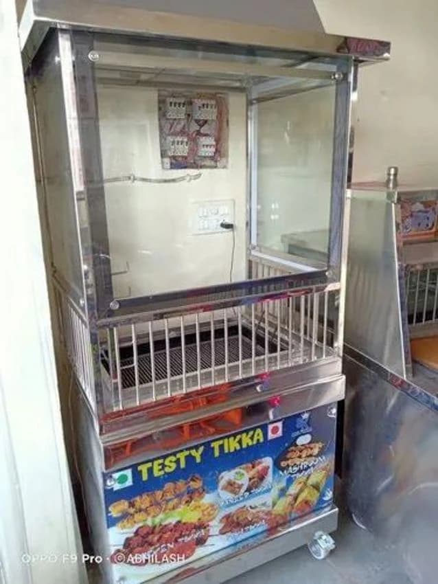 Stainless Steel Silver SS Bar be que Counter, For Street Food Stall, Grill Type: Charcoal Barbecue Grill