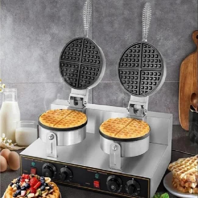 Commercial Double Round Waffle Maker Machine