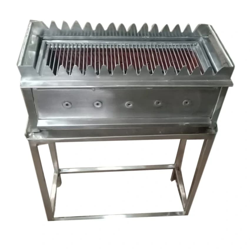Silver Stainless Steel Barbeque Griller, Grill Type: Chicken Grill Machine, For Commercial