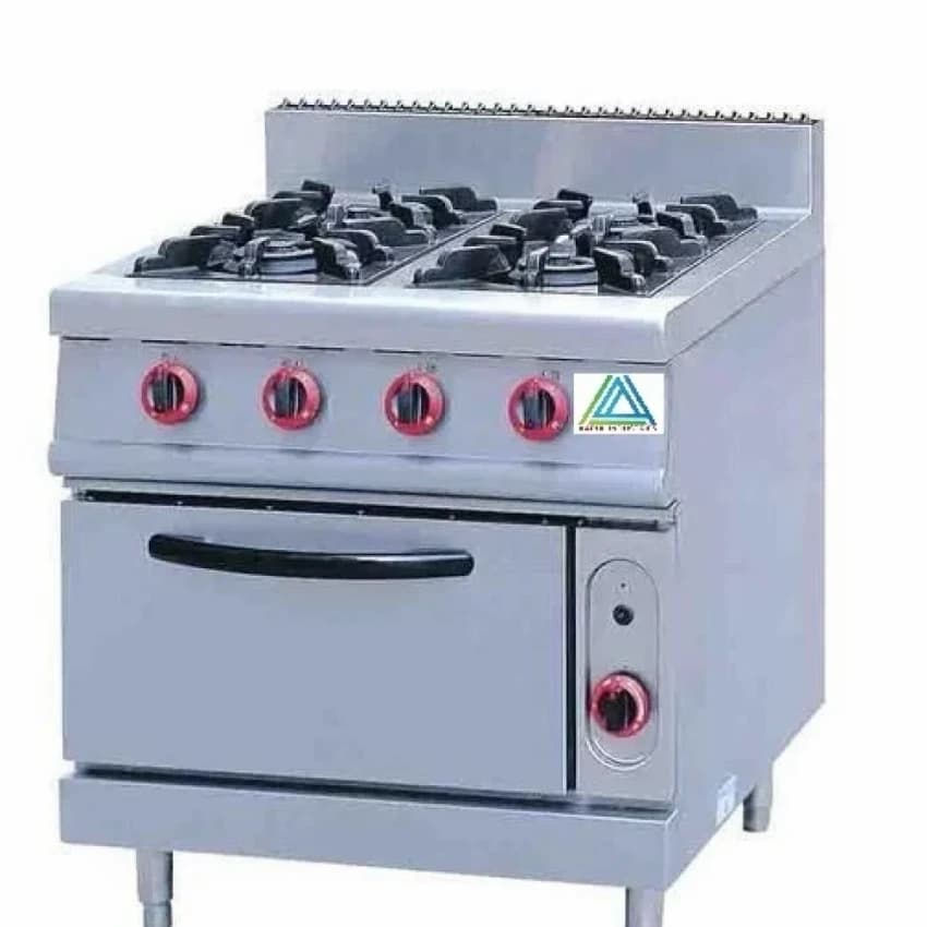 Four Burner Cooking Gas with Oven, For Commercial, Number Of Burner: 4