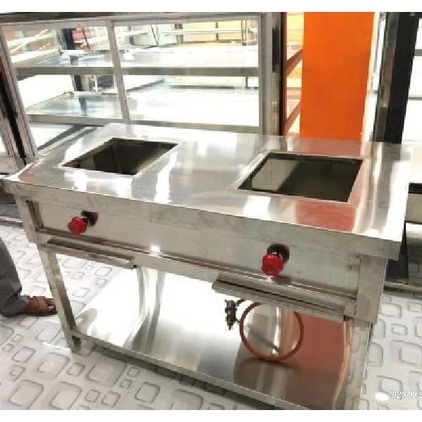 Commercial Type Double Burner Stainless Steel Gas Bhatti
