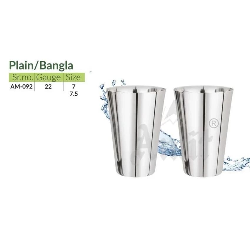 Stainless Steel Plain Glass, Packaging Type: Box, Material Grade: 202