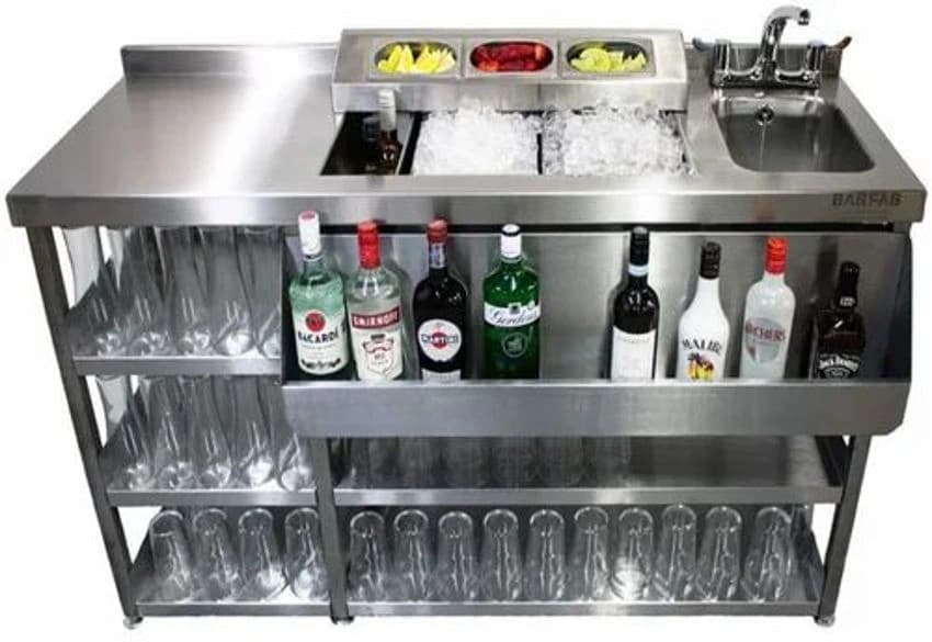Stainless Steel Cocktail Station With Sink